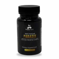 ParaSix Parasite Cleanse supplement bottle with 6 powerful herbs for natural gut detox